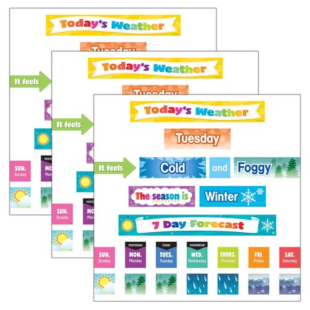 Teacher Created Resources Colorful Weather Pocket Chart Cards, 94-Piece Set, 3PK TCR8346
